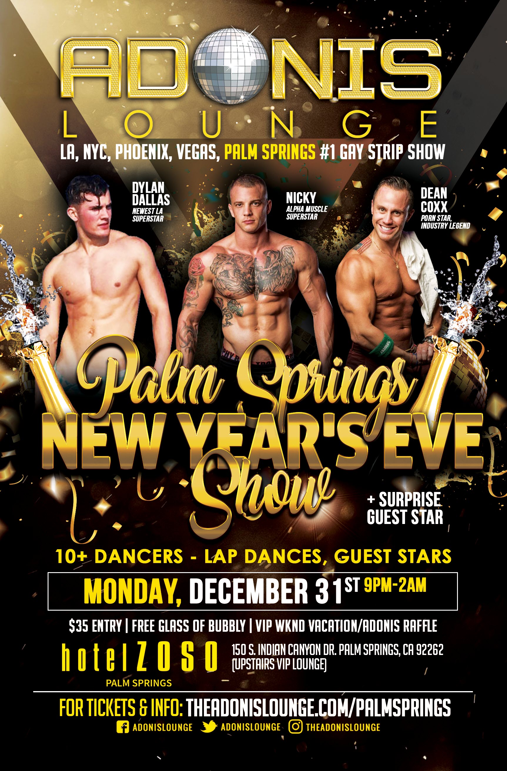 ADONIS – DEC31 PALM SPRINGS NYE
